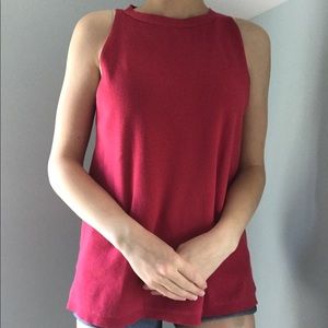 Ann Taylor Dark Pink Sleeveless Sweater S